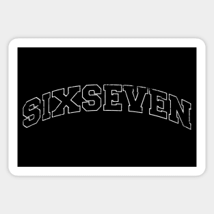 Six Seven, fun collegiate look, 6 7 meme Sticker